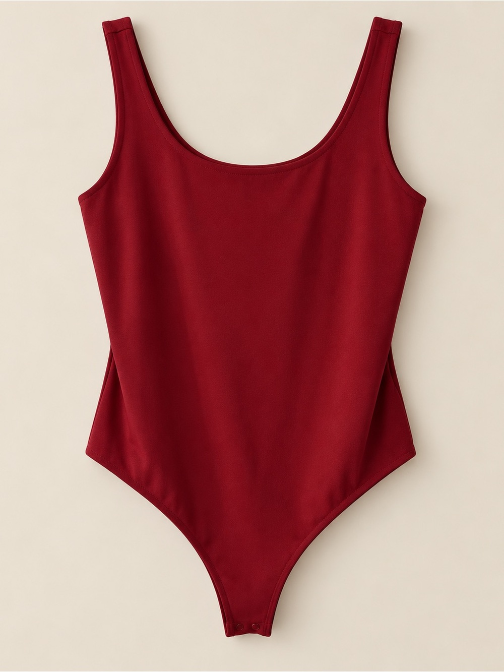 Express Body Contour Burgundy Red Scoop Neck Bodysuit Size L